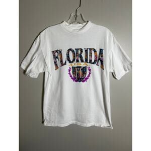 Vintage Gecko Hawaii Florida USA Women’s Single Stitch White T-Shirt Size XL